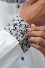 Premium Magnet Fabric Panjabi with Elegant Embroidery White - Image 3