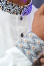 Premium Magnet Fabric Panjabi with Elegant Embroidery White - Image 4