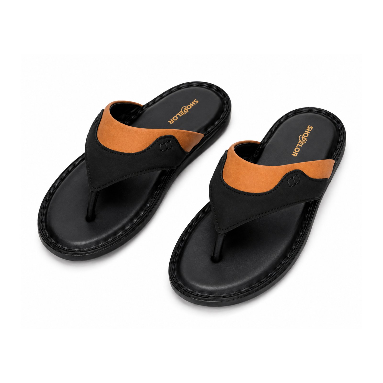 CODE_ 412-1 Genuine Leather Men's Flip Flop Sandal - Image 1