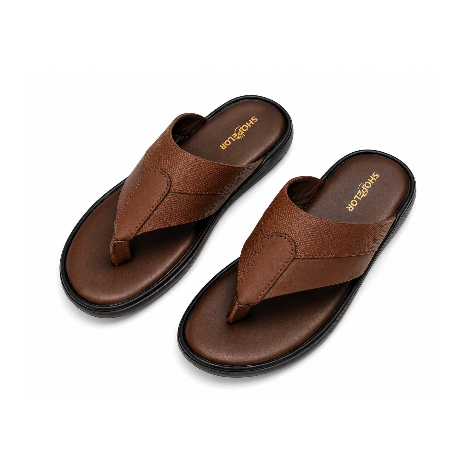 CODE_ 414-1 Genuine Leather Men's Flip Flop Sandal - Image 1
