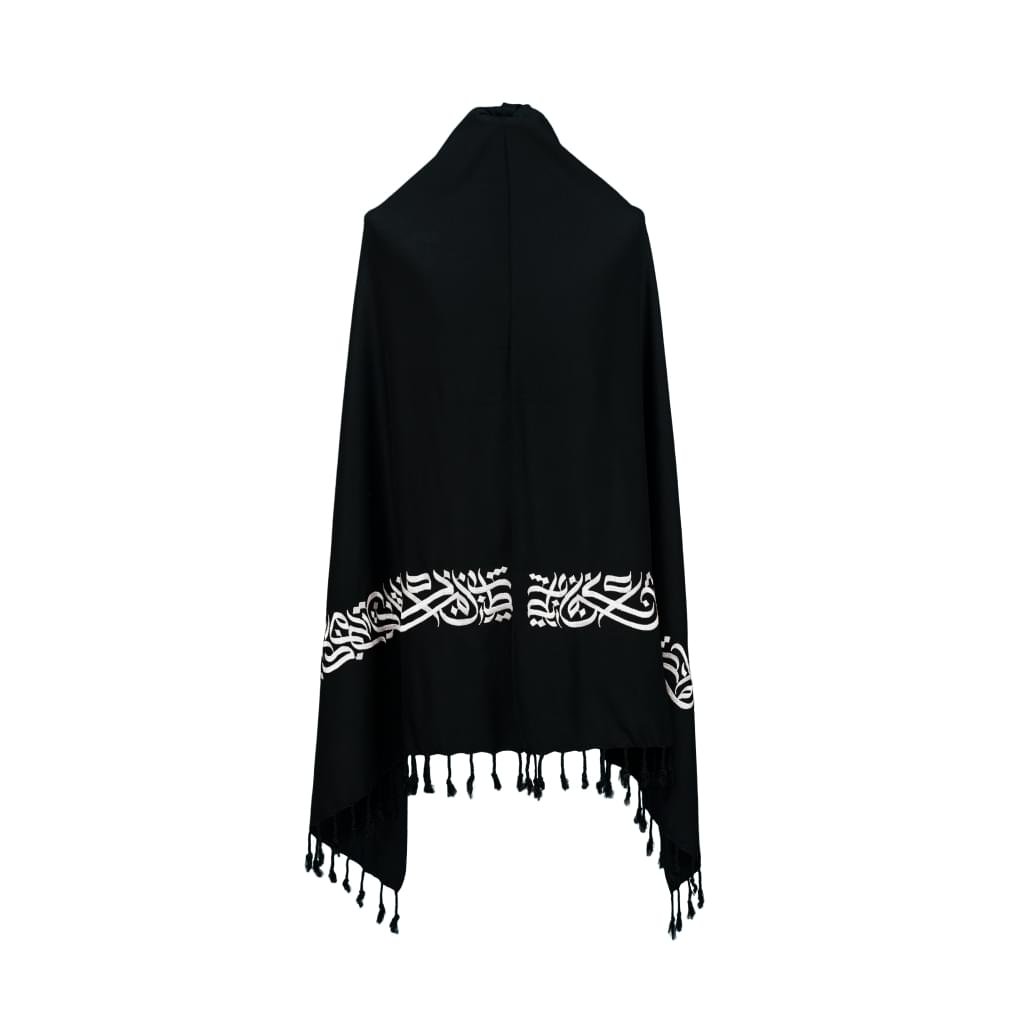 Embroidery Kaligrafi Art Shawls Black - Image 2