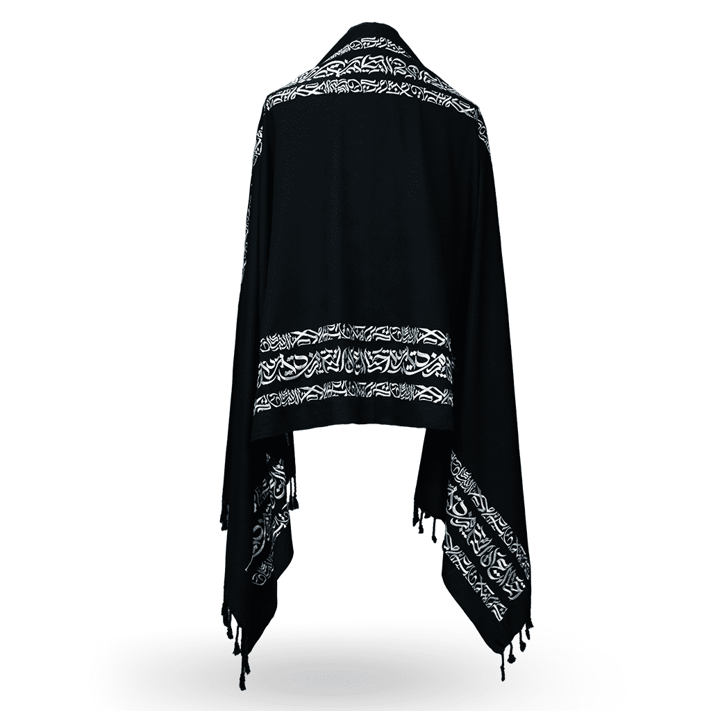 Embroidery Kaligrafi Art Shawls Black - Image 4